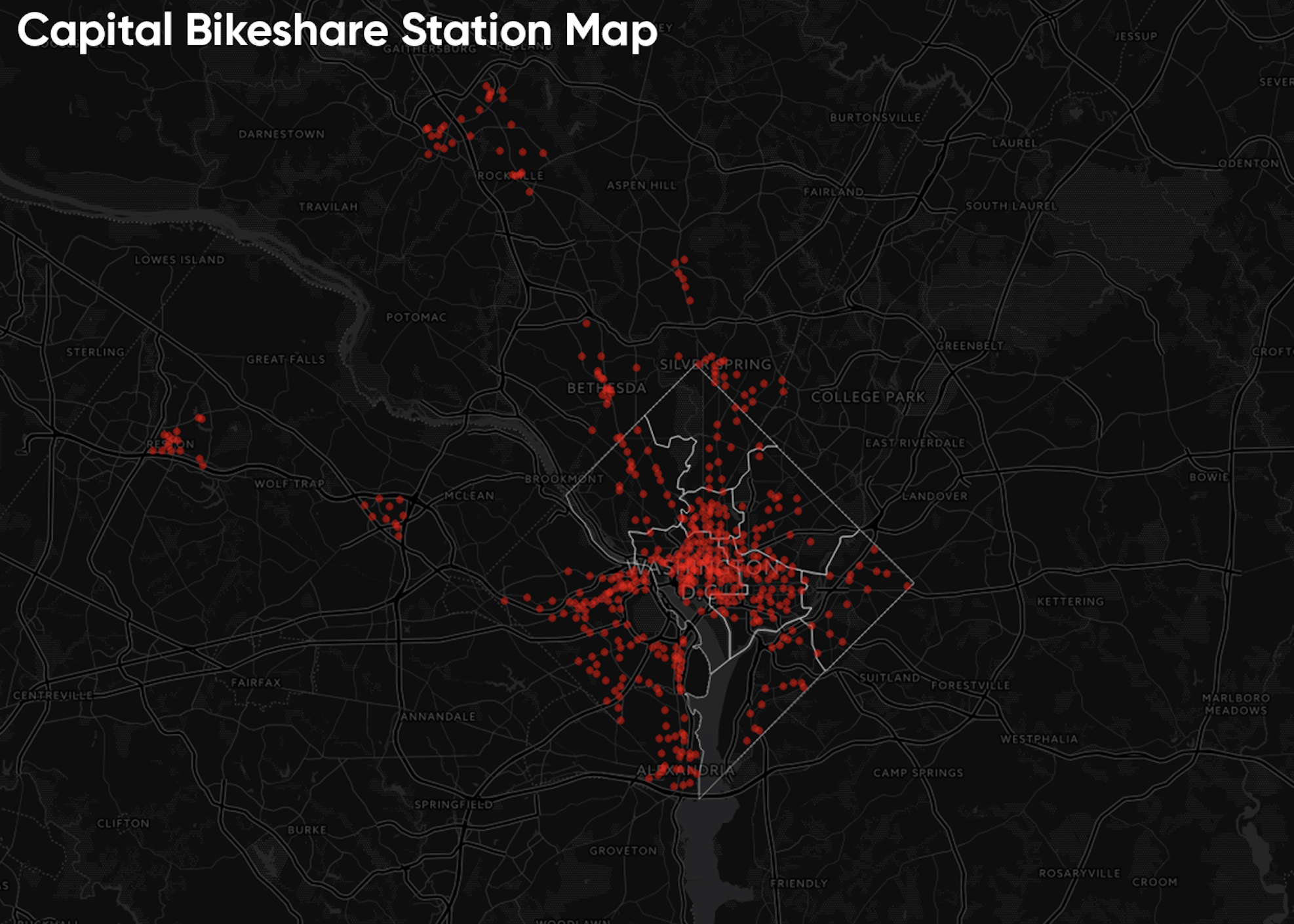 Capital Bikeshare Station Map Capital Bikeshare Station Map | Simone Roy